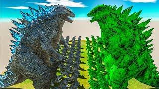 Growing Godzilla 2014 VS Green Zombie Godzilla - Animal Revolt Battle Simulator