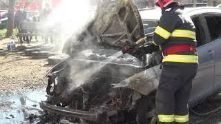 Incendiu de autoturism pe Calea Caransebesului din Reșita