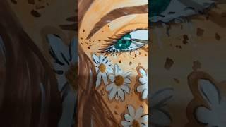 Easy watercolors painting | Daisy flowers on face | #daisy #watercolor #painting #floralart