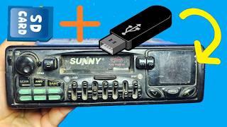 How To Add USB Memory and SD Card TO Any Old CAR  Stereo ?