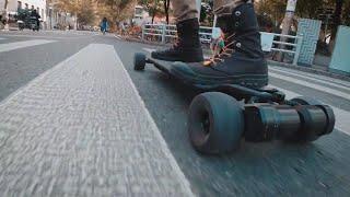 Flexy deck on the Ownboard Bamboo AT (Bamboo GT) all-terrain electric skateboard