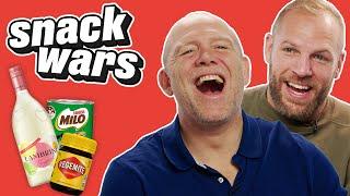 Mike Tindall & James Haskell Rate English and Australian Food | Snack Wars