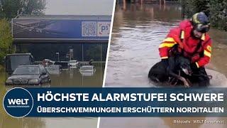 ITALIEN: Hochwasser! Schwere Überschwemmungen in Bologna - Höchste Alarmstufe! Mindestens ein Toter