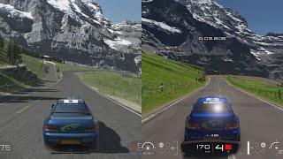 Gran Turismo 6 vs 7 - Eiger Nordwand with Subaru Impreza 90s Rally Car