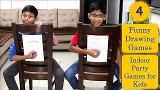 4 Funny drawing games | Indoor party games for kids | fundoor