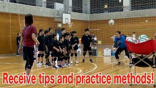 Teaching receive practice and tips! Mixed gender elementary school volleyball class!【volleyball】