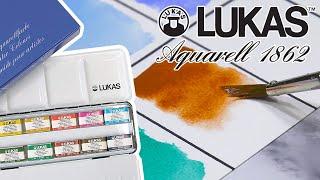 Unbox and Swatch - LUKAS Aquarell 1862 Artists' Watercolor Half Pan set of 12