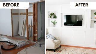 Media Wall DIY BEFORE and AFTER