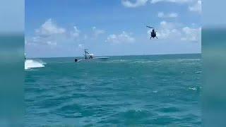 Helicopter stops boater from collision with swimmers in Florida