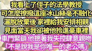 我看上了侄子的法學教授，可怎麼撩撥這座冰山絲毫不融化，灑脫放棄後 家裡給我安排相親，見面當天我卻被他拎進豪車裡，車門緊鎖 他摁著我失控肆意親吻「不是說我是你唯一的老公嗎」#甜寵#小說#霸總