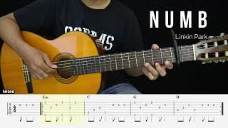 Numb - Linkin Park - Fingerstyle Guitar Tutorial + TAB & Lyrics