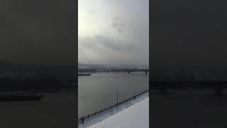 Enisey gallery View from the roof towards the Communal bridge in -35C | Very Frosty Siberia #shorts