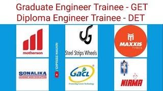 GET and DET Job opportunities | 300+ Job Vacancies | MNC Jobs 2024 | Trainee Job