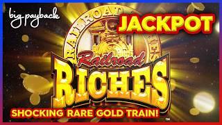 Rare Gold Train → JACKPOT SHOCKER! Railroad Riches Slots!!