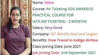 Air Ticketing Course | Career in Travel & Tourism in 2022 | Brilliant Student Olive Anand Review TTS