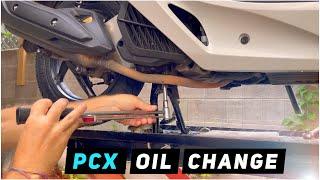 Honda PCX - Engine Oil Change / Strainer Screen Cleaning | Mitch's Scooter Stuff