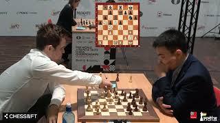 Queen blunder by a strong GM! Magnus Carlsen vs Sanan Sjugirov | World Blitz 2021