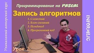 Урок 2. Способы записи алгоритмов. Программирование на Pascal / Паскаль. Уроки по информатике