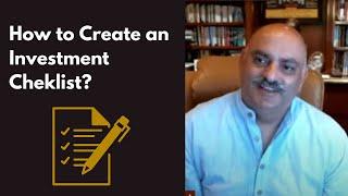 How To Create An Investment Checklist? - Mohnish Pabrai