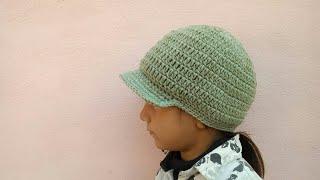 How to crochet an easy newsboy hat pattern / easy birm hat tutorial for boys