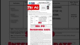 SBI PO INTERVIEW CALL LETTER #sbipo #sbi #bankexam #sbijobs #sbiclerk2022