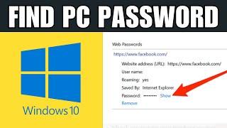 How To Find Pc Password Windows 10