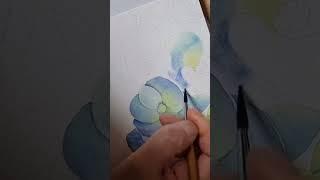 물빛 수국 채색 | 꽃그림 수채화    | Hydrangea watercolor #shorts #watercolor #수채화