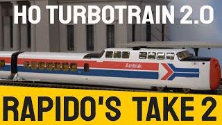 Rapido's UAC TurboTrain 2.0 in HO Scale, Amtrak Jet Powered Model Train Set with TCS Sound!