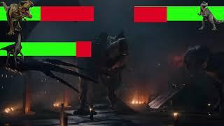 T-Rex and Therizinosaurus Vs Giganotosaurus with Healthbars