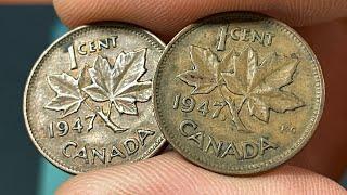 1947 Canada 1 Cent Maple Leaf / No Maple Leaf Coin • Values, Information, Mintage, History, and More