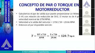 MANTENIMIENTO A MOTOREDUCTORES 1: Conceptos Básicos