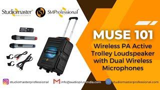 MUSE 101 Loud & Portable Active Trolley #Loudspeaker with Dual #WirelessMicrophones and more