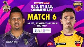 LIVE  Match -6 : ADKR vs SW OFFICIAL Ball-by-Ball Commentary | #ILT202025 #dpworldilt20