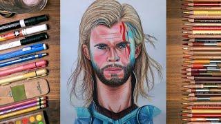 thor drawing with pencil colour/pencil colour drawing avengers drawing