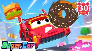 Super Cars Cartoons Compilation | Race Car | Police Car | Crane Truck | Kids Cartoons & Car Songs