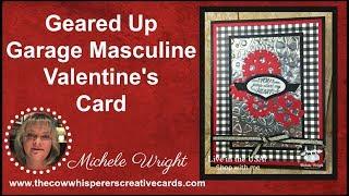 Geared Up Garage Masculine Valentine's Card