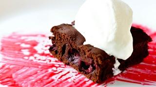 Брауни с вишней  Chocolate brownie with cherries