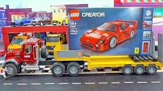 Lego Ferrari Car Toy Assembly with Truck Toys Play Activity