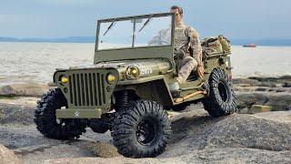 1/6 Scale 1941 Willys Jeep Rock & Beach Off-road Driving 4x4 RC Car - ROCHobby MB Scaler