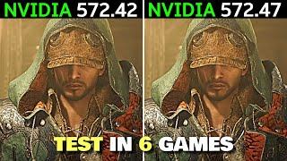 Nvidia Drivers 572.42 vs 572.47 | GTX 1650 - Test in 6 Games