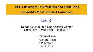 HPC User Forum Conference invited presentation