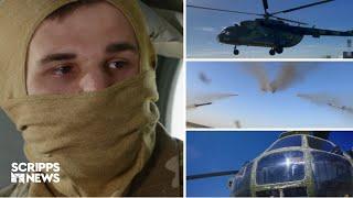 Ukrainian helicopter pilot's rare GoPro video of dangerous missions