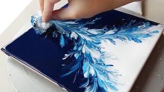 (823) Dynamic Blue | with plastic wrap | Acrylic Painting for beginners | Designer Gemma77