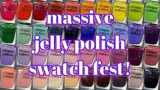 Swatching ALL of Cirque Colors JELLIES + SHEERS  with Comparison Collages! | Swatch + Review