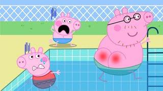 OMG! What's going on with Daddy Pig at the swimming pool | Peppa Pig Funny Animation