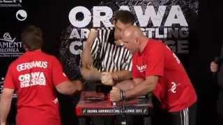 Ján Germanus vs Mariusz Grochowski Orawa Armwrestling Challenge Jablonka 2012