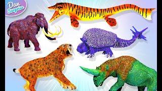 30 Prehistoric Animals - Smilodon, Woolly Mammoth, Dimetrodon, Arsinoitherium, Doedicurus