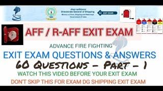 AFF & R-AFF EXIT EXAM Part - 1 | AFF D.G. Shipping Exit Exam Question & Answer - All in One