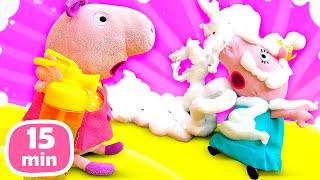 Spielspaß mit Peppa Wutz Kompilation. Spielzeug Videos für Kinder. 3 Folgen am Stück