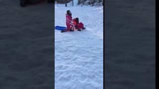 Marisa and Kelsie sledding dec 2016